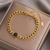 316L Stainless Steel Fashion Link Chain Bangle Charm Bracelets for Women