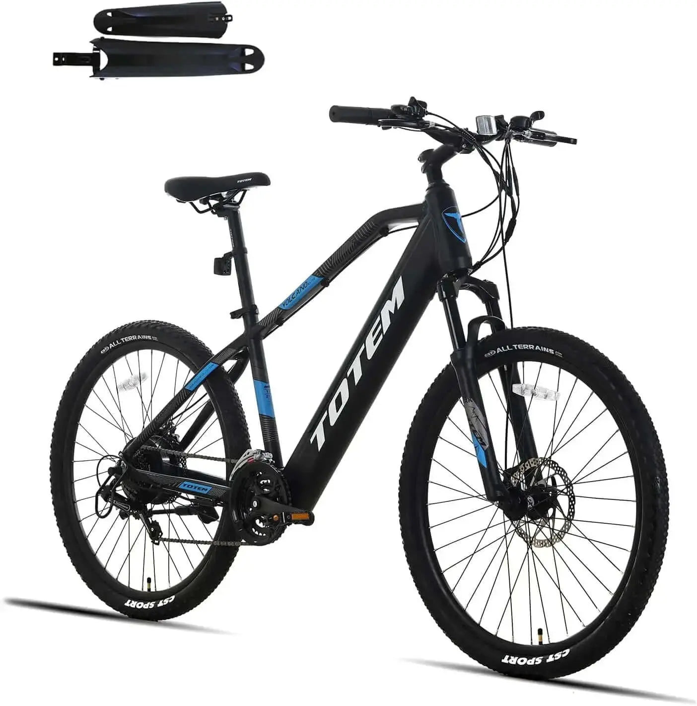 Totem Volcano Electric Bike Adults 500W Motor Ebike 48V 11.6Ah Removable Battery 21-Speed Suspension Fork 27.5” Electric Bicycle