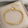 316L Stainless Steel Fashion Link Chain Bangle Charm Bracelets for Women