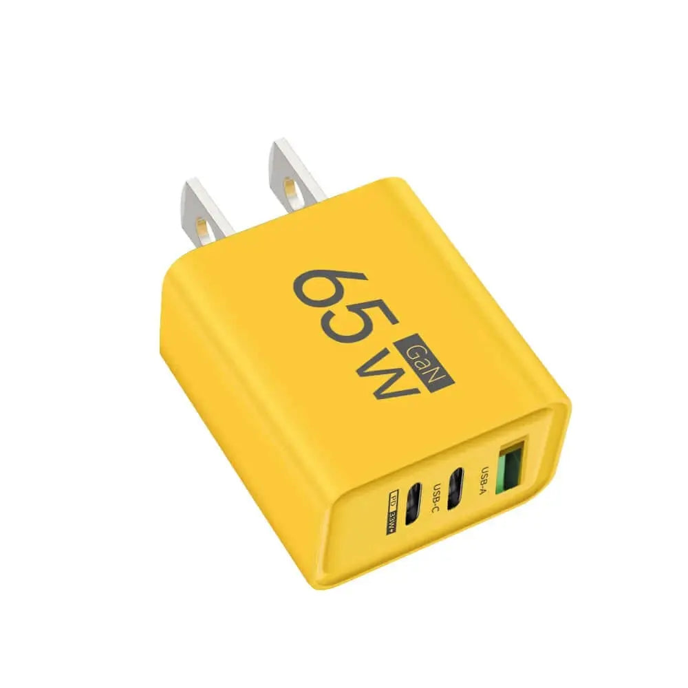 PD 65W GaN USB Charger, Fast Charging Type C Adapter, iPhone 15, Huawei, Quick Charge 3.0, EU/US Plug