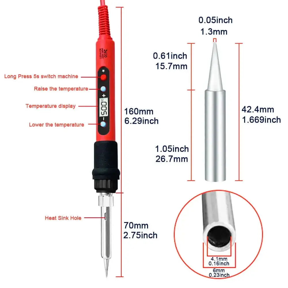 80W Soldering iron kit adjustable temperature LCD solder welding tools