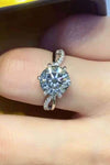 2 Carat Moissanite Ring in Smokey Gray